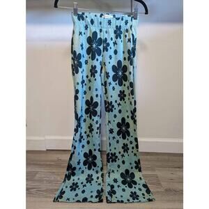 Urban Outfitters Green Floral Flare Pants Size Small